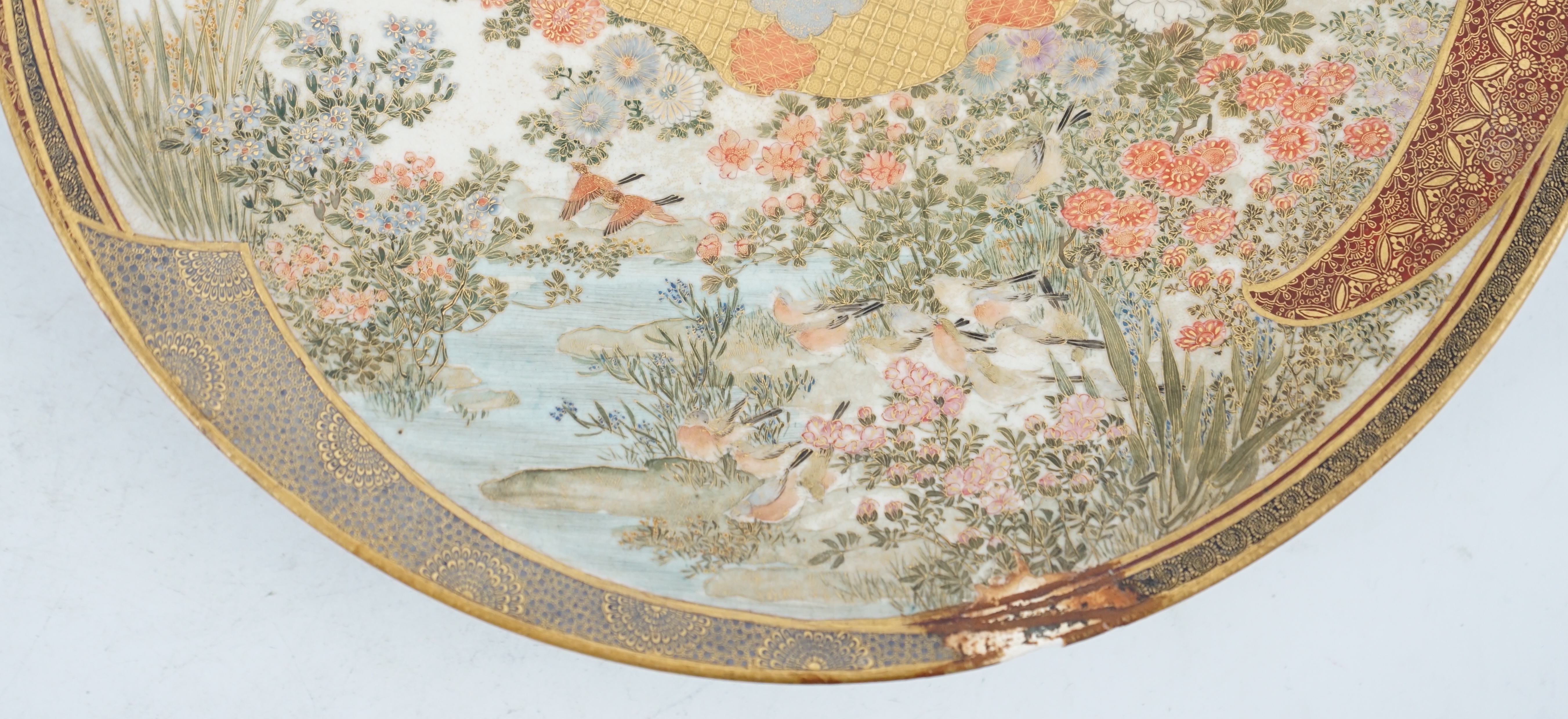 A Japanese Satsuma circular dish, Meiji period